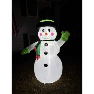 🆕7FT Christmas Inflatable Snowman Outdoor Gift Bag Blow up LED Decorations
